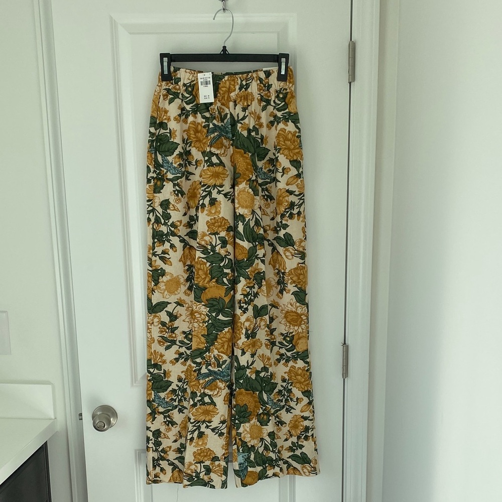 Abercrombie & Fitch Linen Floral Print Pant NWT